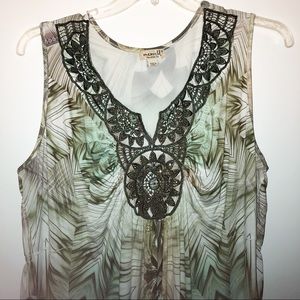 One World green sleeveless maxi dress size 3X